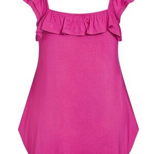 NWT Evans Pink Ruffle Sleeve Top